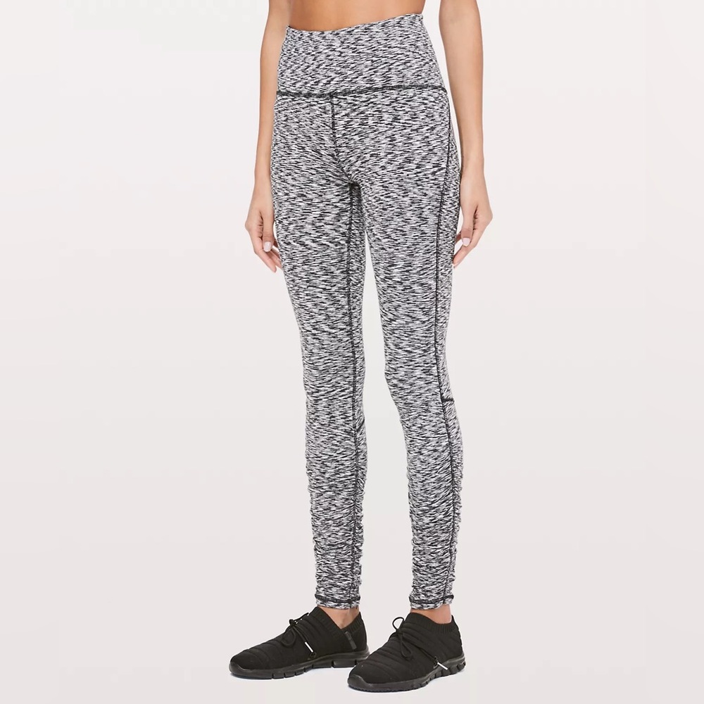 Lululemon Ready to Rulu High-Rise Tight 28" Spaced Out Space Dye Black and white